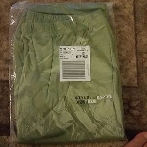 New Pair Sage Green Elastic Women's Pants 2x